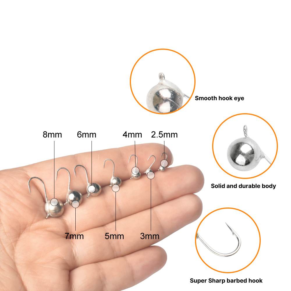 Fishing Hook Offset - MUUNN 5 stks Ijsvissen Jigs Heads,