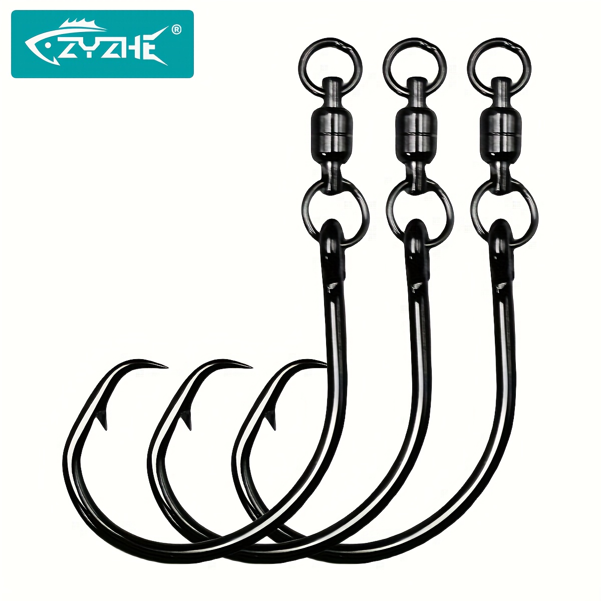 Fishing Hook Offset - ZYZHE 3/6/9 stuks cirkelhaken met draairing