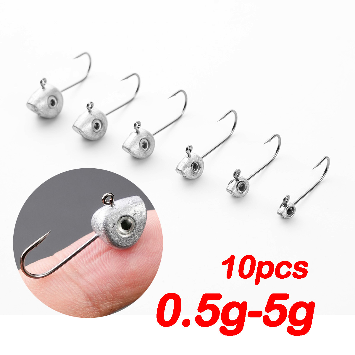 10 stks Mini Jig Hoofd Haak 3D - Fishing Hook Offset recensie en prijs